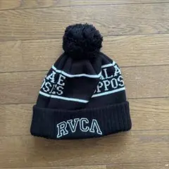 RVCA ニット帽 ポンポン付き 黒