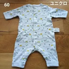 ユニクロ　UNIQLO　コットン製ロンパース 乗り物柄　60