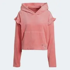 アディダス オリジナルス レディース フリル ベロア パーカー プルオーバーXL