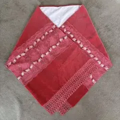 ＜新品未使用＞ 着物ショール ピンクベルベット 花柄レース