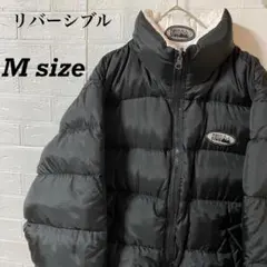 ファーストダウン　リバーシブルダウンジャケット　ブラック×ホワイト（アンダイド）