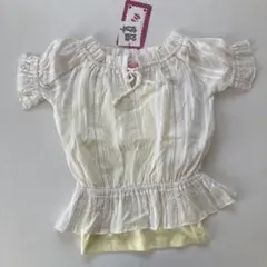 新品　2点セット　ホワイト 半袖　ブラウス キャミソール 120 女の子
