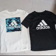 アディダス Tシャツ 2枚セット ホワイト ブラック 140cm