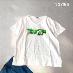 1024＊ターザ【S】Tシャツ　Vネック　白　グラフィックプリント　グアムターザ