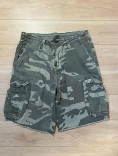 ダメージ加工【アバクロ】ミリタリー　迷彩 カーゴショートパンツ
