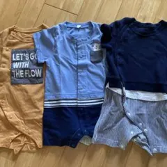 【美品】ベビー服 70 半袖ロンパース 3枚セット 男の子 夏