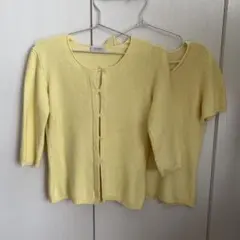 【ランバンコレクション】スパンコール付きアンサンブルニットのサムネイル