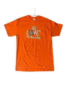 Hi LOVE HAWAII プリントTシャツ オレンジ 半袖のサムネイル