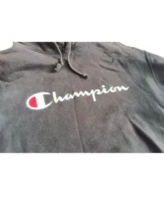 Champion ブラック フード付きスウェット