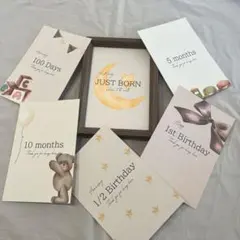 マンスリーカード 月齢カード 月齢フォトカード ニューボンフォト 動物 くま