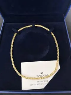 SWAROVSKI スワロフスキー テニスネックレス ゴールドカラー - メルカリ