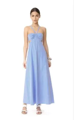 TIBI 水色 ギンガムチェック ドレスワンピース