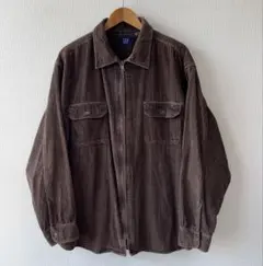 00s GAP コーデュロイ ジップ シャツ ジャケット XL オールドギャップ