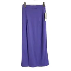 しまむら aquist【L】リブ ロング タイトスカート パープル 新品 未使用
