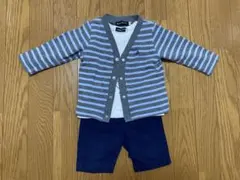 BeBe ベビー服 カーディガン　ショートパンツ　長袖Tシャツ　3点セット 80
