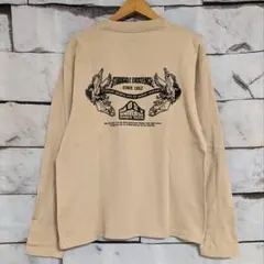 【Vision CLUB】バックプリント クルーネック 長袖Tシャツ ロンT