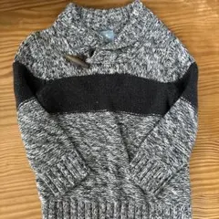 babyGap ニットセーター 12-18ヶ月 グレーと黒のボーダー