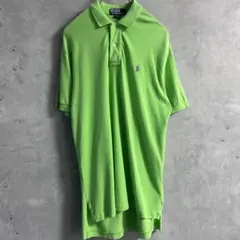 ポロラルフローレン ポロシャツ ビッグシルエット グリーン 紫 半袖 刺繍ロゴ