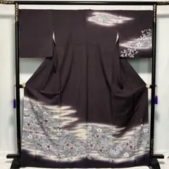 D928 訪問着 絞り 花刺繍 正絹 着物 袷 未使用極美品 - メルカリ