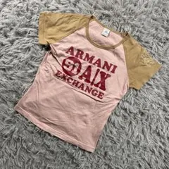 ARMANI EXCHANGE A/X 91ロゴ Tシャツ USA製 ピンク Sのサムネイル