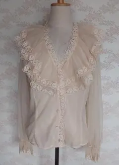 フリル ブラウス レース シースルー vintage ヴィンテージ 古着 レア