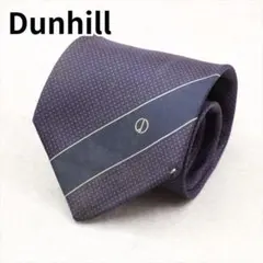 Dunhill ネクタイ ピンドット ストライプ ロゴ入り イタリア製 ビジネス