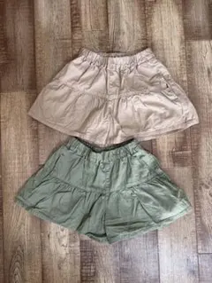 【キュロット 110センチ】無地２枚セット