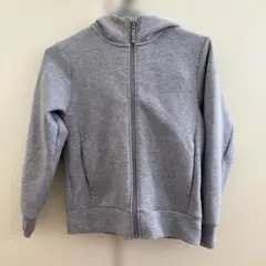 UNIQLO グレー フルジップ フード付きパーカー 140