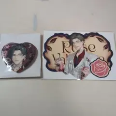 【Rose Valentine】ハート型缶バッジ＆特典香り付きカード 五木左京