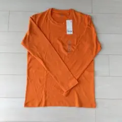 新品・タグ付き　ユニクロ　長袖Tシャツ　メンズ　M　オレンジ　綿100%