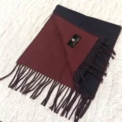 カシミヤブレンド　リバーシブルマフラー バーガンディ　ネイビー　日本製　男女兼用