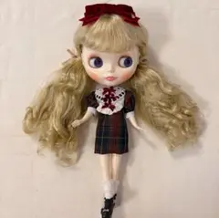 チェック柄リボンワンピース 2点セット ブライス アウトフィット 着せ替え