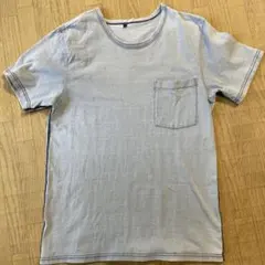 ポケット付き Tシャツ ライトブルー Lサイズ