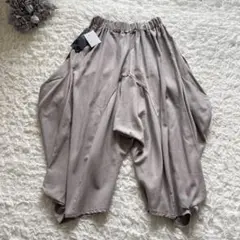 【未使用・タグ付】変形　サルエルパンツ　コットンリネン　ベージュ　M～L