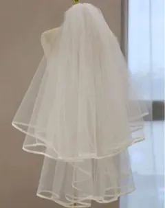 ウェディングベール ホワイト ミディアム フチあり 結婚式用