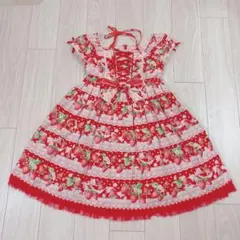 公*o様 Angelic Pretty いちごミルフィーユOP ワンピース 赤