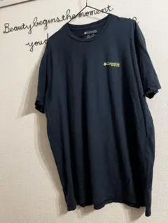 訳ありColumbia PFG ロゴTシャツ ネイビー 2XL 古着