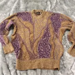 90s santa fe　サンタフェ　幾何学模様刺繍　セーター　L メンズのサムネイル
