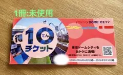 東京ドームシティ 得10チケット 1冊10Ｐ　2026年9月30日までのサムネイル