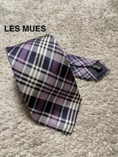 LES MUES ブランド ネクタイ シンプル 総柄 チェック柄 結婚式