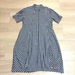 PERSON'S チェック柄 シャツワンピース 半袖