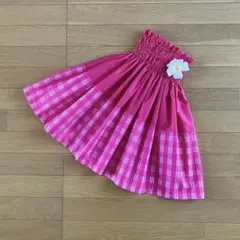 ケイキ☆子ども☆切り替えパウスカート☆フラダンス☆ハワイアン☆ディープピンク