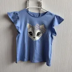 猫プリント Tシャツ 120/130サイズ