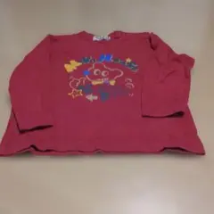 中古 ミキハウス 赤 長袖Tシャツ　値下げ