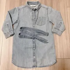 H&M ライトブルー デニム シャツワンピース エイチアンドエムトップス 110
