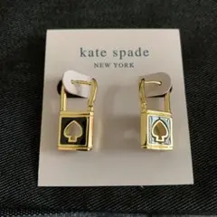 kate spade ロック型ピアスゴールド/ブラック