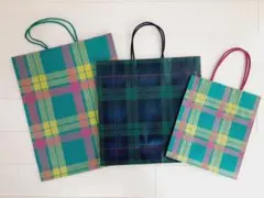 伊勢丹☆チェック柄☆ショップ袋 大小3枚