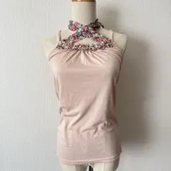 coquette 花柄リボン付 フリルキャミソール ピンク 姫カジ Y2Kのサムネイル