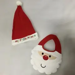 クリスマスハットとサンタビブセット　スタイ　クリスマス　サンタ