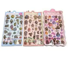 ボンボンドロップシール　3D 立体　ぷくぷくシール　　ラブブ　３枚　新品